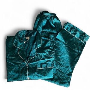 Green Satin Pajama Set